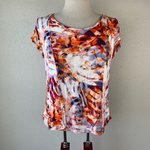 Simply Vera Vera Wang Colorful Top Size Petite Large EUC - Picture 1 of 8